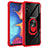 Custodia Silicone e Plastica Opaca Cover con Magnetico Anello Supporto MQ2 per Samsung Galaxy A10e Rosso