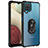 Custodia Silicone e Plastica Opaca Cover con Magnetico Anello Supporto MQ2 per Samsung Galaxy A12 Nacho Nero
