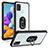 Custodia Silicone e Plastica Opaca Cover con Magnetico Anello Supporto MQ2 per Samsung Galaxy A21s