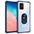 Custodia Silicone e Plastica Opaca Cover con Magnetico Anello Supporto MQ2 per Samsung Galaxy A91 Blu