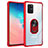 Custodia Silicone e Plastica Opaca Cover con Magnetico Anello Supporto MQ2 per Samsung Galaxy A91 Rosso