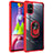 Custodia Silicone e Plastica Opaca Cover con Magnetico Anello Supporto MQ2 per Samsung Galaxy M51 Rosso