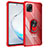 Custodia Silicone e Plastica Opaca Cover con Magnetico Anello Supporto MQ2 per Samsung Galaxy Note 10 Lite Rosso