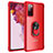 Custodia Silicone e Plastica Opaca Cover con Magnetico Anello Supporto MQ2 per Samsung Galaxy S20 FE 4G Rosso