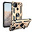 Custodia Silicone e Plastica Opaca Cover con Magnetico Anello Supporto MQ3 per Google Pixel 5a 5G Oro