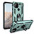 Custodia Silicone e Plastica Opaca Cover con Magnetico Anello Supporto MQ3 per Google Pixel 5a 5G Verde