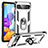 Custodia Silicone e Plastica Opaca Cover con Magnetico Anello Supporto MQ3 per Google Pixel 6a 5G Argento