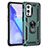 Custodia Silicone e Plastica Opaca Cover con Magnetico Anello Supporto MQ3 per OnePlus 9 5G Verde