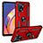 Custodia Silicone e Plastica Opaca Cover con Magnetico Anello Supporto MQ3 per Oppo Reno5 Lite Rosso