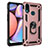 Custodia Silicone e Plastica Opaca Cover con Magnetico Anello Supporto MQ3 per Samsung Galaxy A10s Oro Rosa