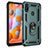 Custodia Silicone e Plastica Opaca Cover con Magnetico Anello Supporto MQ3 per Samsung Galaxy A11