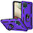 Custodia Silicone e Plastica Opaca Cover con Magnetico Anello Supporto MQ3 per Samsung Galaxy A12 Nacho Viola