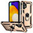 Custodia Silicone e Plastica Opaca Cover con Magnetico Anello Supporto MQ3 per Samsung Galaxy A13 4G Oro
