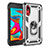 Custodia Silicone e Plastica Opaca Cover con Magnetico Anello Supporto MQ3 per Samsung Galaxy A2 Core A260F A260G Argento