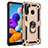Custodia Silicone e Plastica Opaca Cover con Magnetico Anello Supporto MQ3 per Samsung Galaxy A21