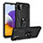 Custodia Silicone e Plastica Opaca Cover con Magnetico Anello Supporto MQ3 per Samsung Galaxy A22 5G