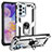 Custodia Silicone e Plastica Opaca Cover con Magnetico Anello Supporto MQ3 per Samsung Galaxy A23 4G
