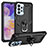Custodia Silicone e Plastica Opaca Cover con Magnetico Anello Supporto MQ3 per Samsung Galaxy A23 4G