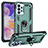 Custodia Silicone e Plastica Opaca Cover con Magnetico Anello Supporto MQ3 per Samsung Galaxy A23 4G Verde