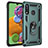 Custodia Silicone e Plastica Opaca Cover con Magnetico Anello Supporto MQ3 per Samsung Galaxy A70E