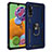 Custodia Silicone e Plastica Opaca Cover con Magnetico Anello Supporto MQ3 per Samsung Galaxy A90 5G Blu