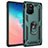 Custodia Silicone e Plastica Opaca Cover con Magnetico Anello Supporto MQ3 per Samsung Galaxy A91