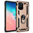 Custodia Silicone e Plastica Opaca Cover con Magnetico Anello Supporto MQ3 per Samsung Galaxy A91