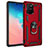 Custodia Silicone e Plastica Opaca Cover con Magnetico Anello Supporto MQ3 per Samsung Galaxy A91 Rosso