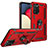 Custodia Silicone e Plastica Opaca Cover con Magnetico Anello Supporto MQ3 per Samsung Galaxy F02S SM-E025F Rosso