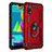 Custodia Silicone e Plastica Opaca Cover con Magnetico Anello Supporto MQ3 per Samsung Galaxy M01 Rosso