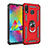 Custodia Silicone e Plastica Opaca Cover con Magnetico Anello Supporto MQ3 per Samsung Galaxy M20 Rosso