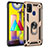 Custodia Silicone e Plastica Opaca Cover con Magnetico Anello Supporto MQ3 per Samsung Galaxy M21s