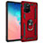 Custodia Silicone e Plastica Opaca Cover con Magnetico Anello Supporto MQ3 per Samsung Galaxy M80S Rosso