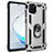 Custodia Silicone e Plastica Opaca Cover con Magnetico Anello Supporto MQ3 per Samsung Galaxy Note 10 Lite Argento