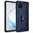 Custodia Silicone e Plastica Opaca Cover con Magnetico Anello Supporto MQ3 per Samsung Galaxy Note 10 Lite Blu