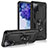 Custodia Silicone e Plastica Opaca Cover con Magnetico Anello Supporto MQ3 per Samsung Galaxy S20 FE 4G Nero