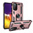 Custodia Silicone e Plastica Opaca Cover con Magnetico Anello Supporto MQ3 per Samsung Galaxy S23 FE 5G Oro Rosa