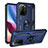 Custodia Silicone e Plastica Opaca Cover con Magnetico Anello Supporto MQ3 per Xiaomi Mi 11i 5G Blu