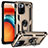 Custodia Silicone e Plastica Opaca Cover con Magnetico Anello Supporto MQ3 per Xiaomi Poco X3 GT 5G Oro