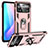 Custodia Silicone e Plastica Opaca Cover con Magnetico Anello Supporto MQ3 per Xiaomi Poco X4 Pro 5G Oro Rosa