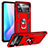 Custodia Silicone e Plastica Opaca Cover con Magnetico Anello Supporto MQ3 per Xiaomi Poco X4 Pro 5G Rosso