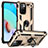 Custodia Silicone e Plastica Opaca Cover con Magnetico Anello Supporto MQ3 per Xiaomi Redmi 10 4G