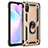 Custodia Silicone e Plastica Opaca Cover con Magnetico Anello Supporto MQ3 per Xiaomi Redmi 9i Oro