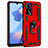 Custodia Silicone e Plastica Opaca Cover con Magnetico Anello Supporto MQ4 per Oppo A16 Rosso