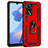 Custodia Silicone e Plastica Opaca Cover con Magnetico Anello Supporto MQ4 per Oppo A16s Rosso