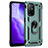 Custodia Silicone e Plastica Opaca Cover con Magnetico Anello Supporto MQ4 per Oppo F19 Pro+ Plus 5G