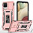 Custodia Silicone e Plastica Opaca Cover con Magnetico Anello Supporto MQ4 per Samsung Galaxy M12