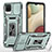 Custodia Silicone e Plastica Opaca Cover con Magnetico Anello Supporto MQ4 per Samsung Galaxy M12