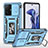 Custodia Silicone e Plastica Opaca Cover con Magnetico Anello Supporto MQ4 per Xiaomi Mi 11T 5G Cielo Blu