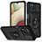 Custodia Silicone e Plastica Opaca Cover con Magnetico Anello Supporto MQ5 per Samsung Galaxy A12 Nacho Nero